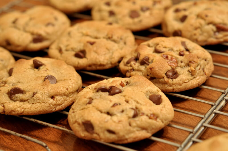 Cookies de chocolate recém-assados